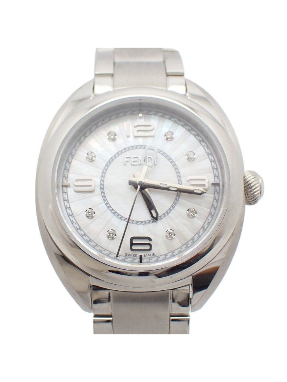 Fendi Momento Quartz Watch Diamond Shell Dial Ssstrap